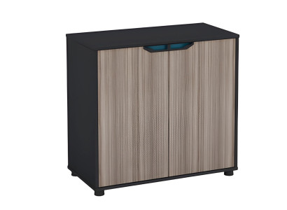 Commode en bois brun et noir avec portes modernes pour bureau