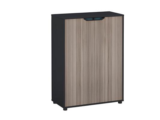 Commode moderne avec effet bois brun et noir et surface de qualité avec tiroirs de rangement