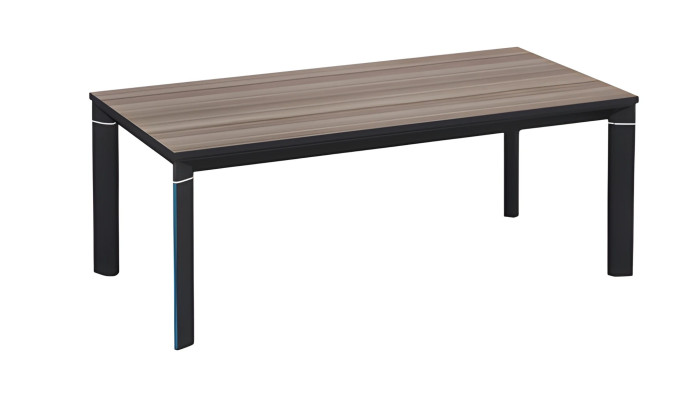 Table basse moderne avec effet bois brun et noir