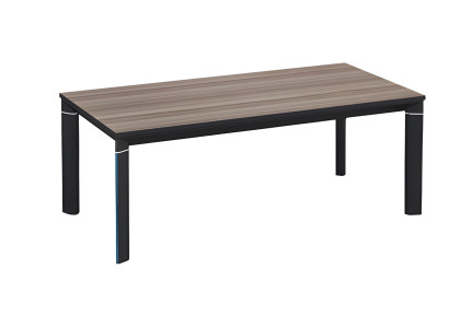 Table basse moderne avec effet bois brun et noir