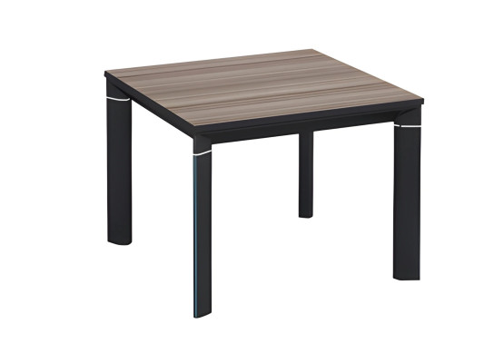 Table carrée en bois noir moderne avec structure en métal