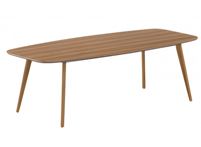 Table basse en bois moderne avec espace de rangement et pieds en bois élégants
