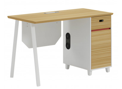 Table Puinen avec espace de rangement et pieds blancs Design moderne pour bureau