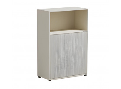 Armoire de bureau beige avec espace de rangement et portes coulissantes modernes pour bureau et maison