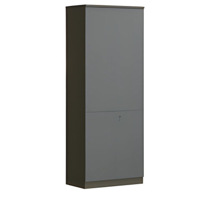 Armoire de bureau moderne grise avec portes verrouillables
