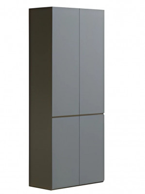 Armoire de bureau moderne grise sans poignées, structure simple