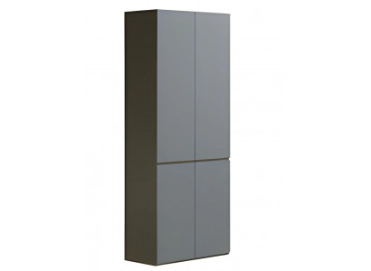 Armoire de bureau moderne grise sans poignées, structure simple