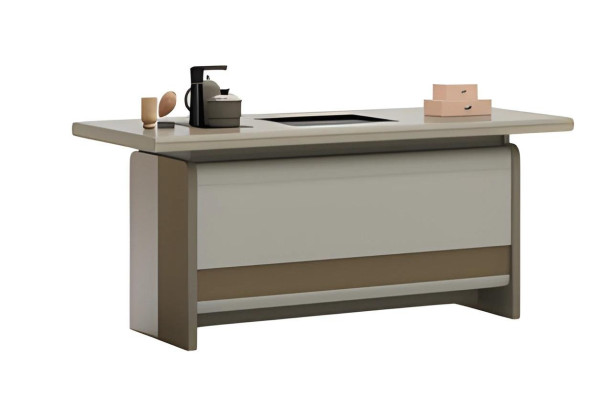 Table moderne marron avec espace de rangement pratique et design élégant