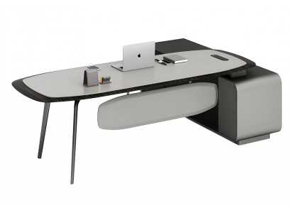 Table moderne noir et gris avec un design élégant et un espace de rangement