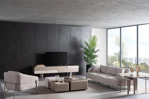 Ensemble de meubles de salon moderne et élégant en beige