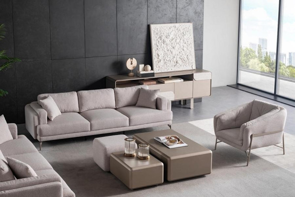 Mobilier de salon beige moderne