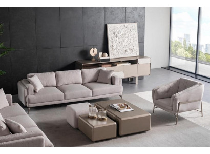 Mobilier de salon beige moderne