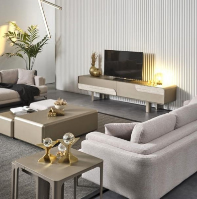 Mobilier de télévision moderne beige