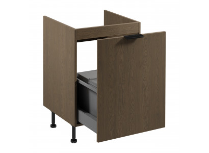 Armoire à déchets sous le bureau avec récipient en bois