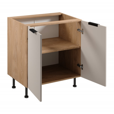 Table de cuisine mobile avec deux portes sous le plan de travail