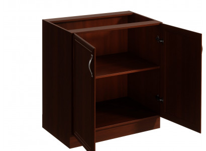 Table de cuisine mobile avec deux portes sous le plan de travail