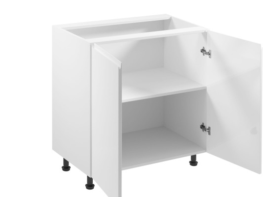 Cuisine mobile avec des portes brillantes doubles