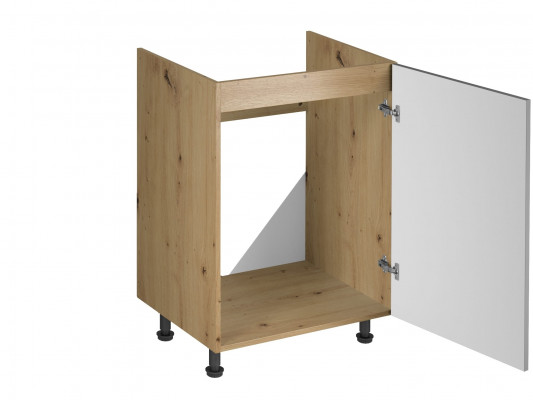 Armoire mobile grise sous lavabo