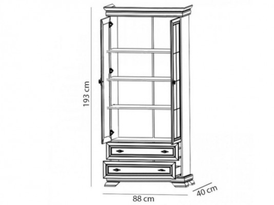 Armoire vitrine Vanha avec tiroirs