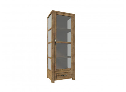Vitrine beige élégante, espace de rangement intemporel