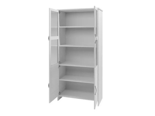 Vitrine moderne blanche en MDF avec verre