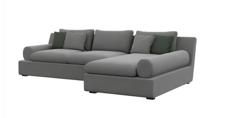 Canapé d'angle esthétique avec forme et douceur dans le tissu