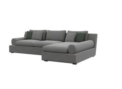 Canapé d'angle esthétique avec forme et douceur dans le tissu
