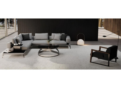 Canapé d'angle avec fauteuil et fonctionnalité - dans les détails