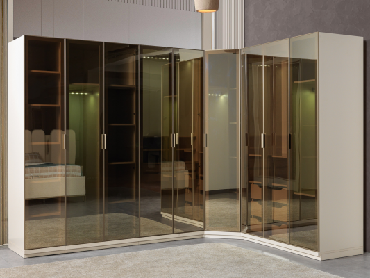 Armoire d'angle moderne avec un grand design