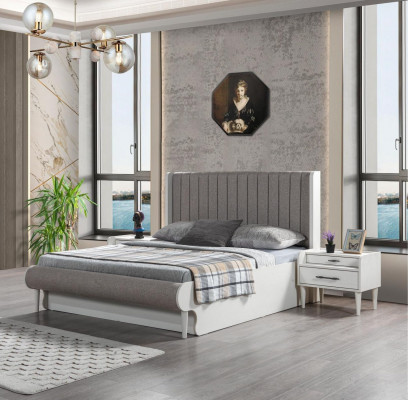 Ensemble de meubles élégant 3 pièces avec lit + 2 tables de nuit