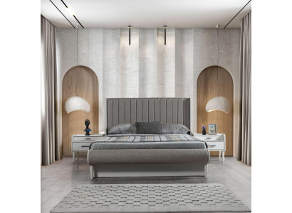 Ensemble de meubles élégant 3 pièces avec lit + 2 tables de nuit