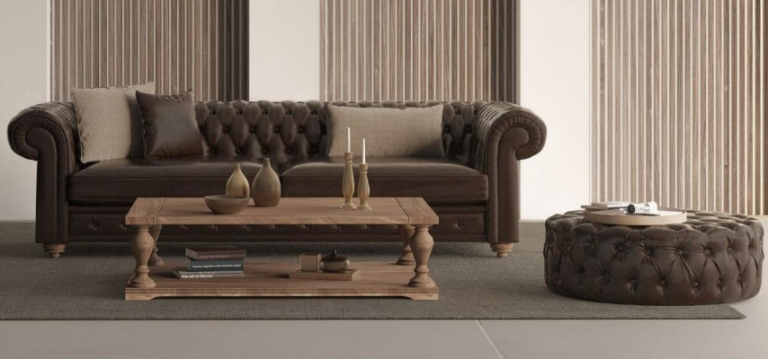 Canapé et pouf pour le salon alliant style et confort