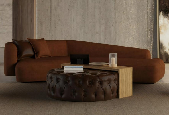 Ensemble de canapé moderne, table et pouf