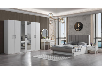 Ensemble de meubles de chambre Koko 6 pièces lit armoire de vêtements tables de nuit modernes