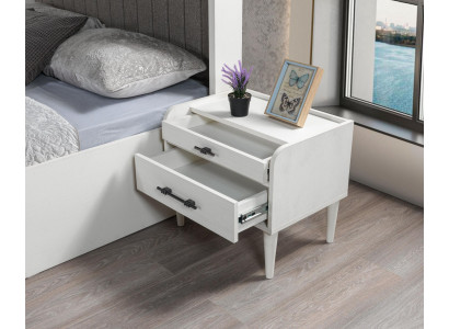 Table de nuit compacte moderne blanche