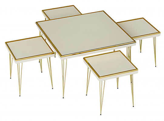 Ensemble de tables basses en bois moderne
