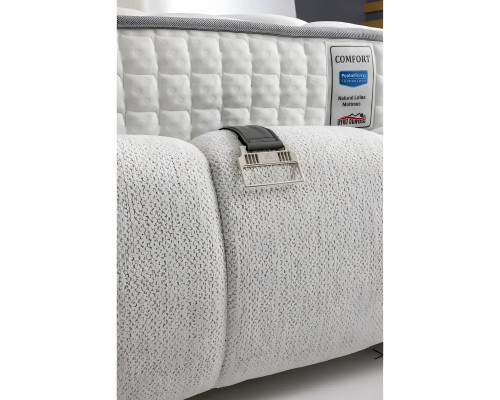 Lit textile blanc moderne avec matelas de qualité