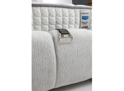 Lit textile blanc moderne avec matelas de qualité