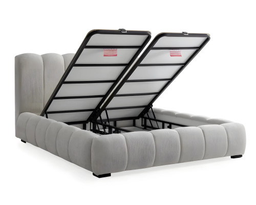 Lit textile blanc moderne avec matelas de qualité