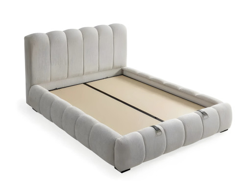 Lit textile blanc moderne avec matelas de qualité