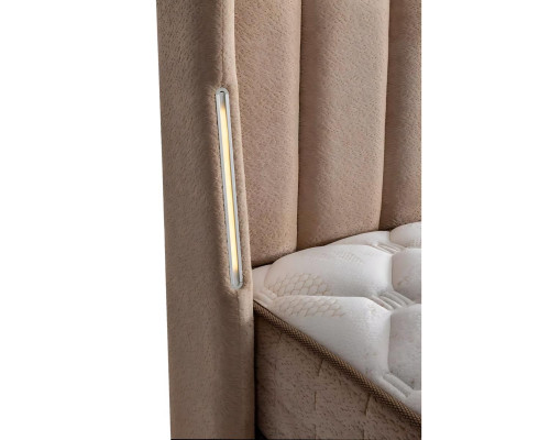 Lit en bois élégant avec matelas en textile et en bois