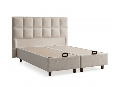 Lit élégant avec matelas en tissu beige