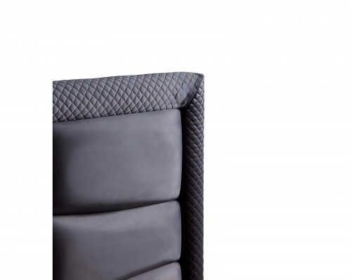 Lit moderne gris avec matelas en textile et en bois