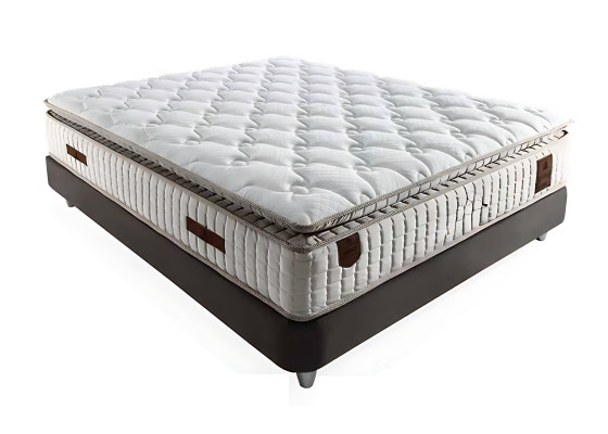 Lit élégant avec matelas en tissu beige