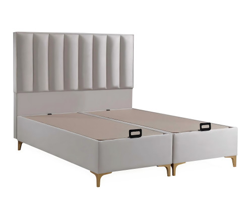 Lit élégant avec matelas en tissu beige