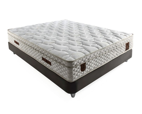 Lit élégant avec matelas en tissu beige