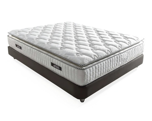 Lit élégant avec matelas en tissu beige moderne
