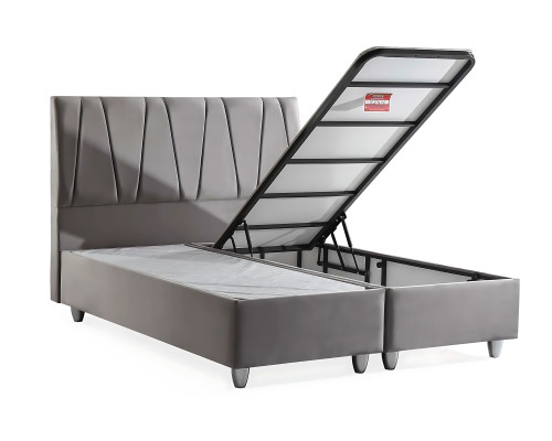 Lit élégant gris avec matelas dans un style moderne