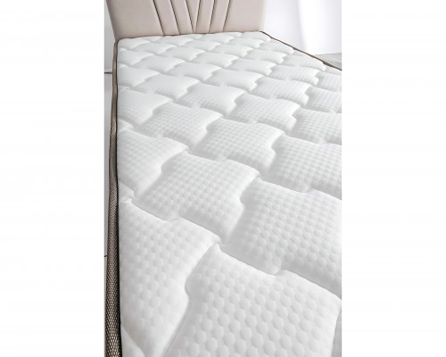 Lit élégant avec matelas en tissu beige