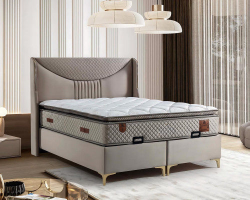 Un lit moderne avec matelas embellit n'importe quelle chambre.
